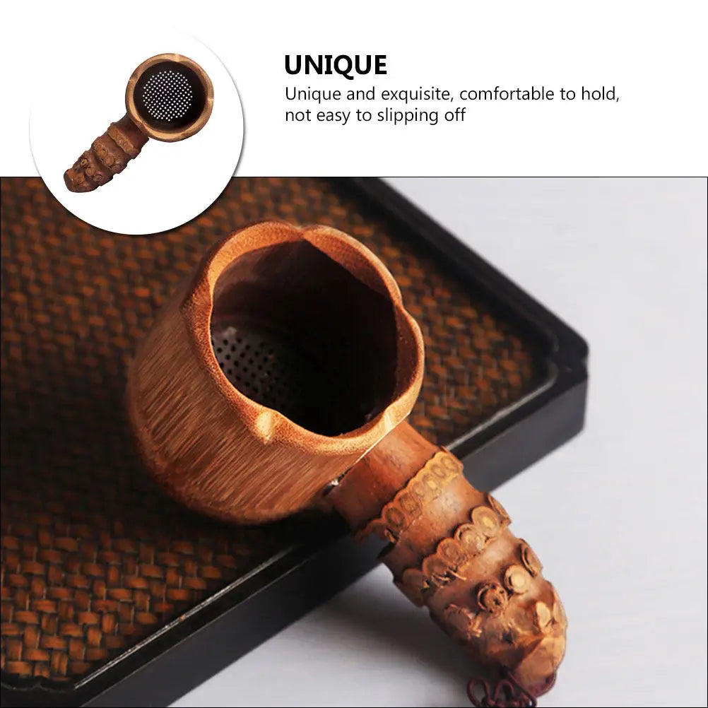 Ergonomic Bamboo Tea Infuser Basket Material Resists Damage Ideal for Loose Leaf Tea Lovers Home Use