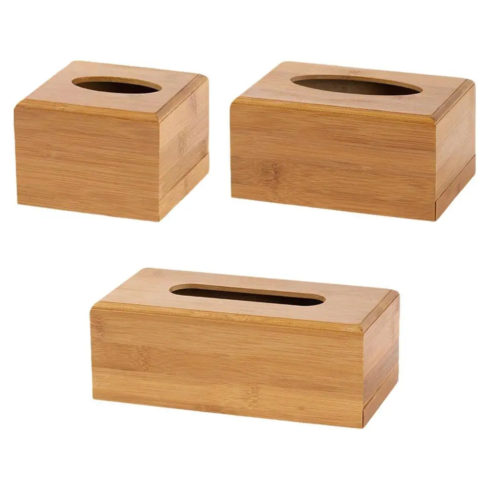 Bamboo Tissue Box Modern Minimalist Design Tissue Box Holder Household Tissue Case For Hotel Restaurant Hotel Office Easy-Refill