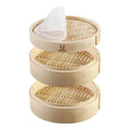 Bamboo Steamer Basket with Lid Dumpling Steamer Basket Chinese Steamer Basket Bamboo Steamer for Cooking Bao Buns Steam Basket