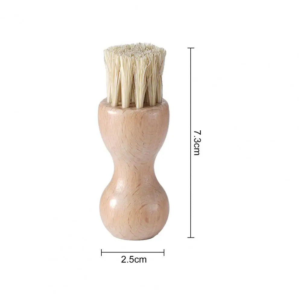Bamboo Palm Pot Brush Wood Round Handle Brush Heat-Resistant Bristles Pots Pans Vegetables Scrubber Shoes Cleaning Brush