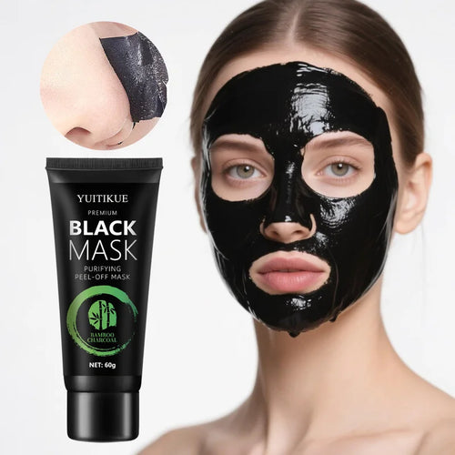 Bamboo Charcoal Blackhead Mask - Tear-off Mask contains ascorbic acid, hyaluronic acid, moisturizing and oil control, cleansing