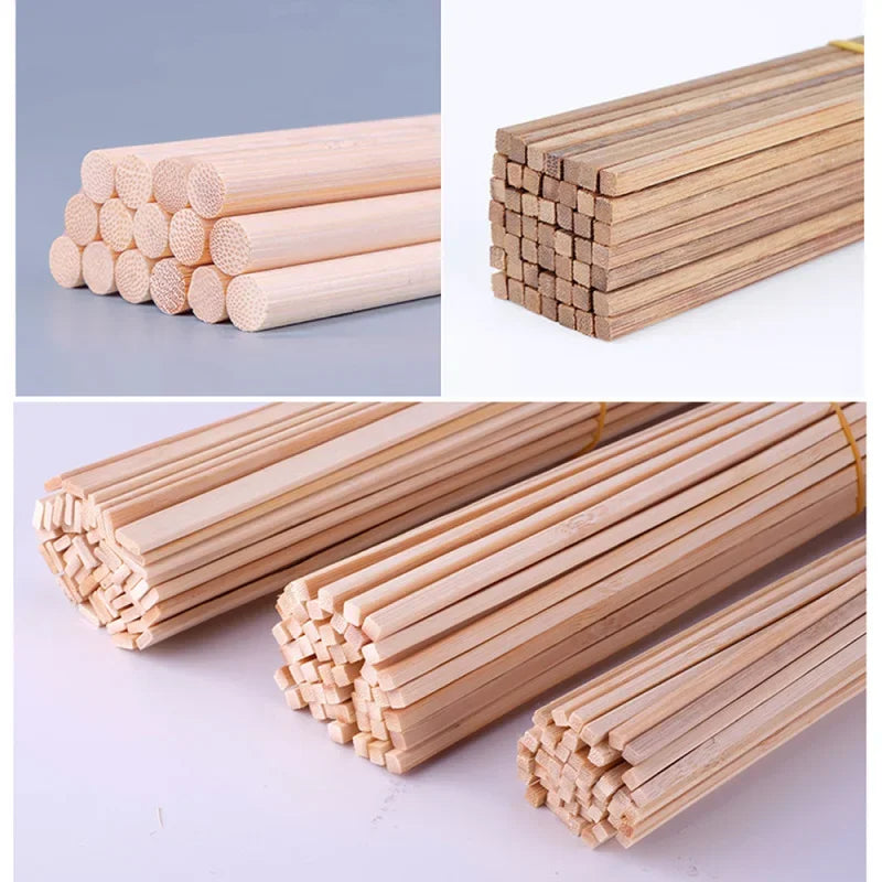 Bamboo Wood Material DIY Building Model Supplies Handmade Craft Furniture Lantern Making Ornaments