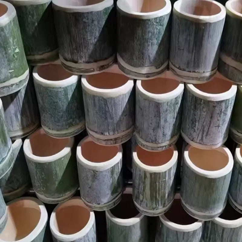 Bamboo Cup Stylish Round Handmade Creative Reusable Bubble Tea Cup Chocolate Cookies Cup for Picnic Housewarming Gift Dinner