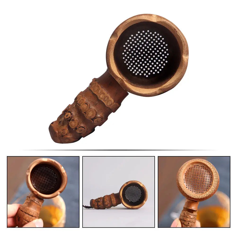 Ergonomic Bamboo Tea Infuser Basket Material Resists Damage Ideal for Loose Leaf Tea Lovers Home Use