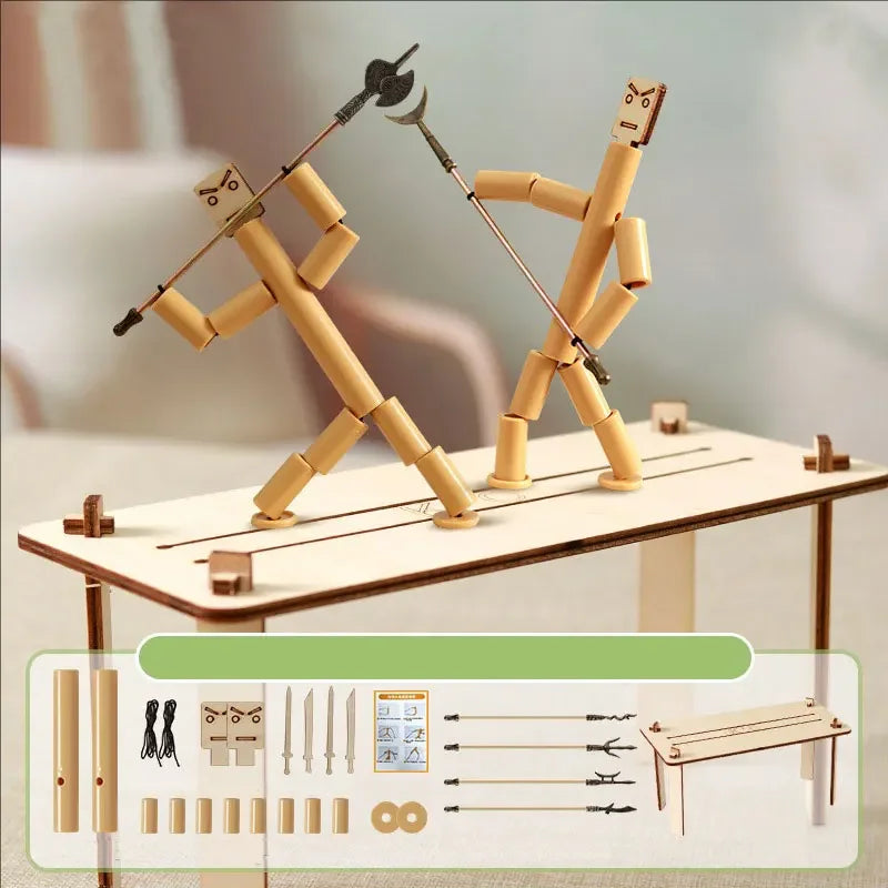Bamboo Man Two-player Battle Games Toy DIY Toy Parent-Child Games Desktop Anti-stress Interactive Toys Desktop Battle Board Game
