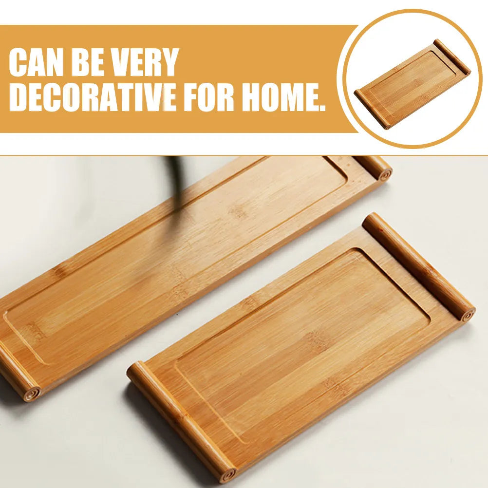 Bamboo Tea Tray Premium Material Refined Detail Versatile Use Tea Room Serving Platter Decorative Household Tray