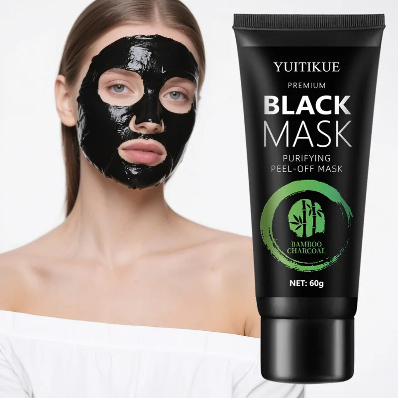 Bamboo Charcoal Blackhead Mask - Tear-off Mask contains ascorbic acid, hyaluronic acid, moisturizing and oil control, cleansing