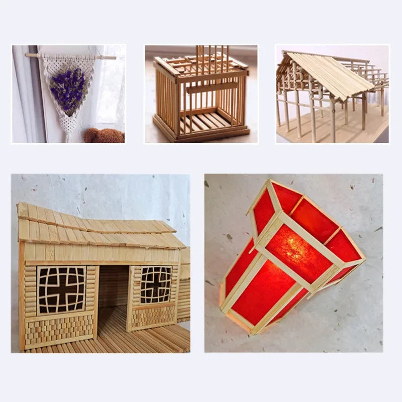 Bamboo Wood Material DIY Building Model Supplies Handmade Craft Furniture Lantern Making Ornaments