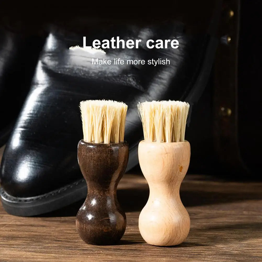 Bamboo Palm Pot Brush Wood Round Handle Brush Heat-Resistant Bristles Pots Pans Vegetables Scrubber Shoes Cleaning Brush