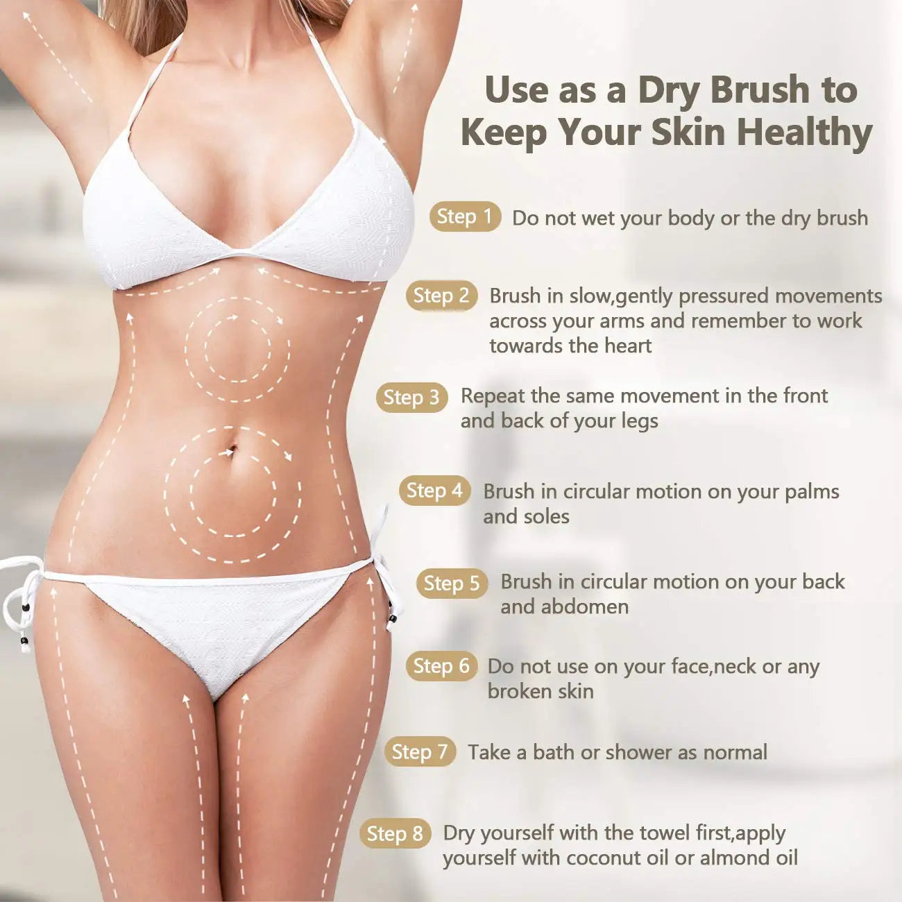 Bamboo Super Long 48cm Curved Handle Pig Mane Bath Brush, Foldable for Bathing, Cleaning, Massage, Rubbing, Back Brushing