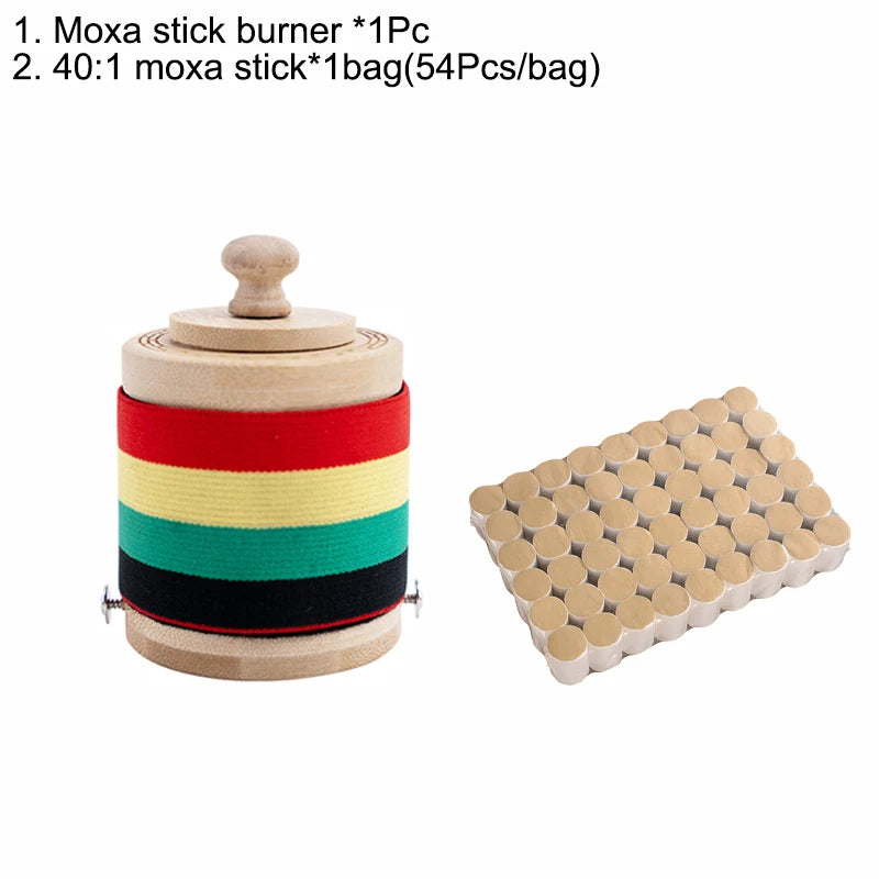 Bamboo Wooden Moxa Roll Burner Environment-friendly Paint-free Wooden Moxibustion Tool Warm Meridian Massage Therapy Health Care