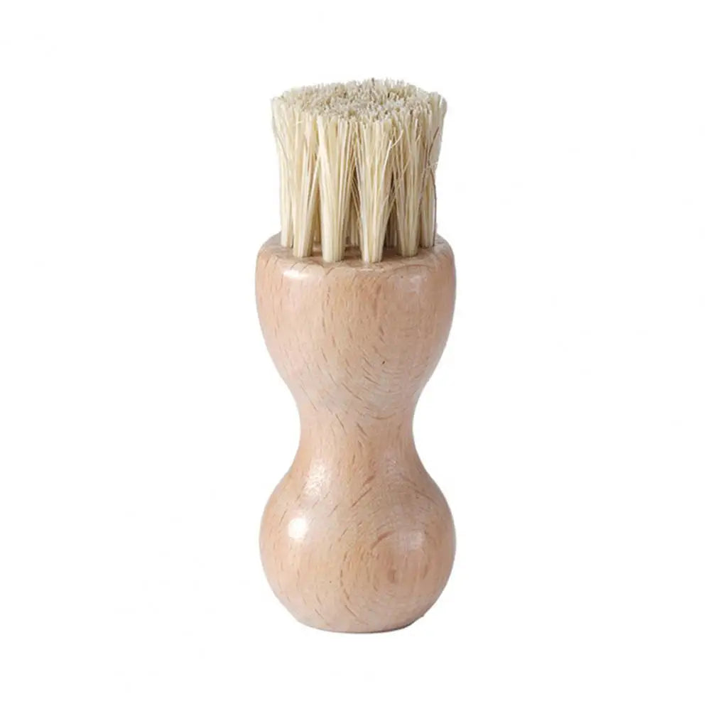 Bamboo Palm Pot Brush Wood Round Handle Brush Heat-Resistant Bristles Pots Pans Vegetables Scrubber Shoes Cleaning Brush