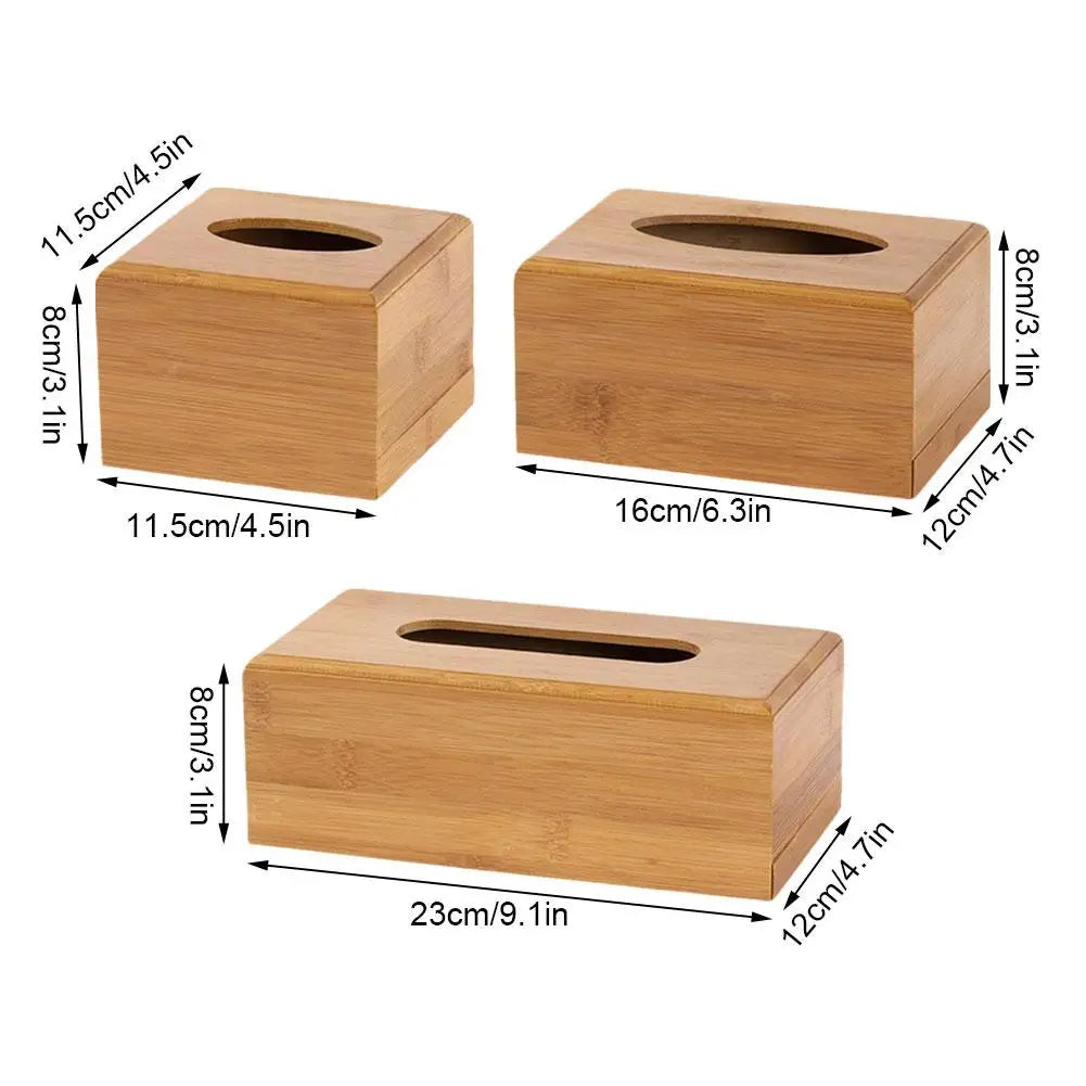 Bamboo Tissue Box Modern Minimalist Design Tissue Box Holder Household Tissue Case For Hotel Restaurant Hotel Office Easy-Refill