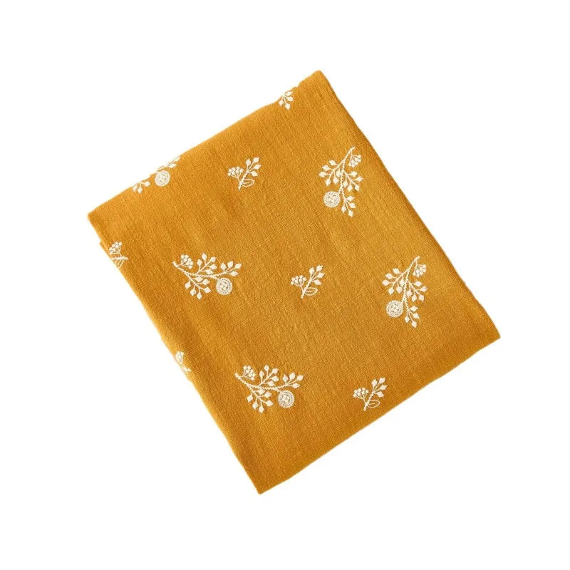 140x50cm Embroidered Bamboo Nodes, Cotton and Linen Fabrics, Clothing Fabrics, DIY Fabrics, Women's Dresses, Forest Flowers