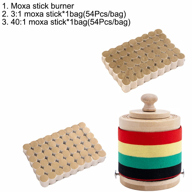 Bamboo Wooden Moxa Roll Burner Environment-friendly Paint-free Wooden Moxibustion Tool Warm Meridian Massage Therapy Health Care